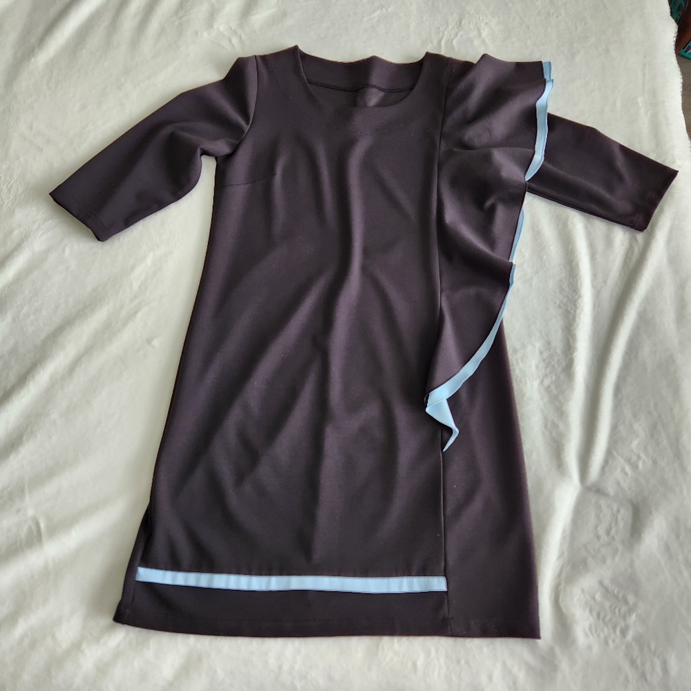 Vestido color negro y celeste.polyester spandex, talla L ,nuevo